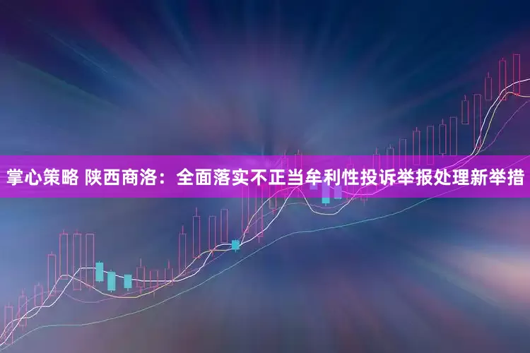 掌心策略 陕西商洛：全面落实不正当牟利性投诉举报处理新举措