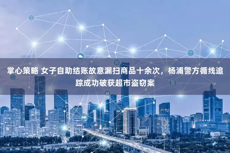 掌心策略 女子自助结账故意漏扫商品十余次，杨浦警方循线追踪成功破获超市盗窃案